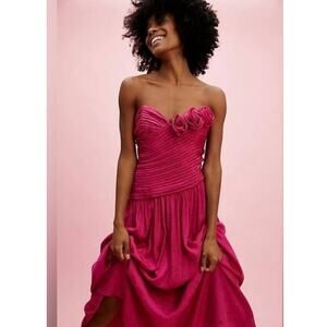 New FREE PEOPLE Make An Entrance Maxi Dress $298 SIZE 2 Pink REMOVABLE STRAPS